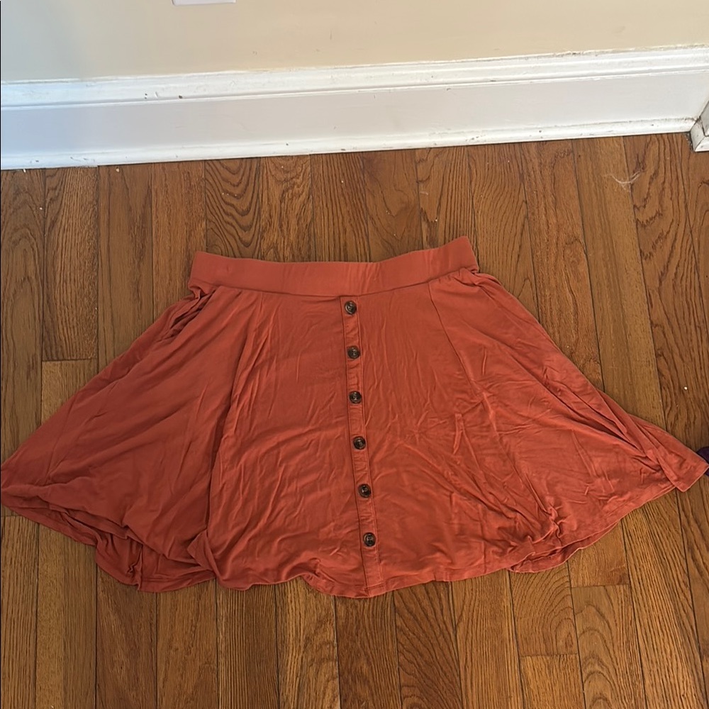 Torrid Women's Button-Front Skirt in Rust Orange